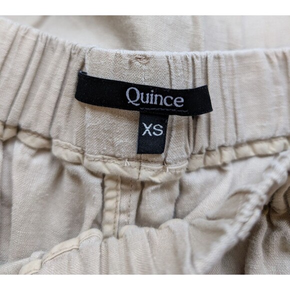 Quince Women Pant 100% European Linen Color Flax Pull On Elastic Waist Size XS - Picture 9 of 12